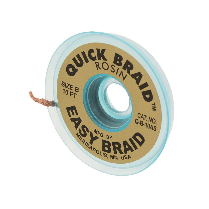 1 pcs : Q-B-10AS - DESOLDER BRAID ROSIN 0.05' 10'