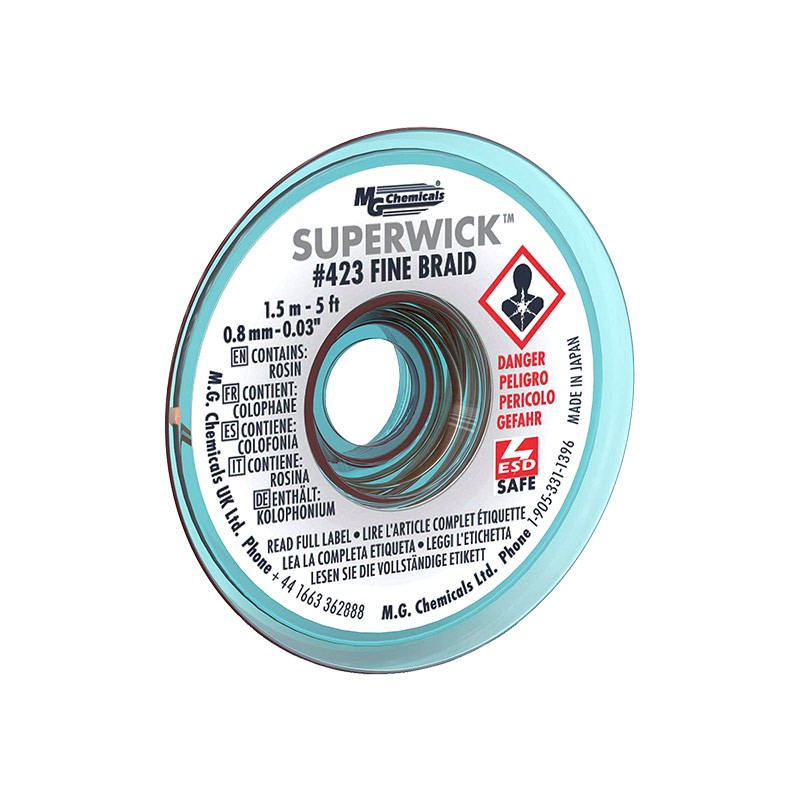 1 pcs : 423 - DESOLDER BRAID ROSIN 0.03' 5'