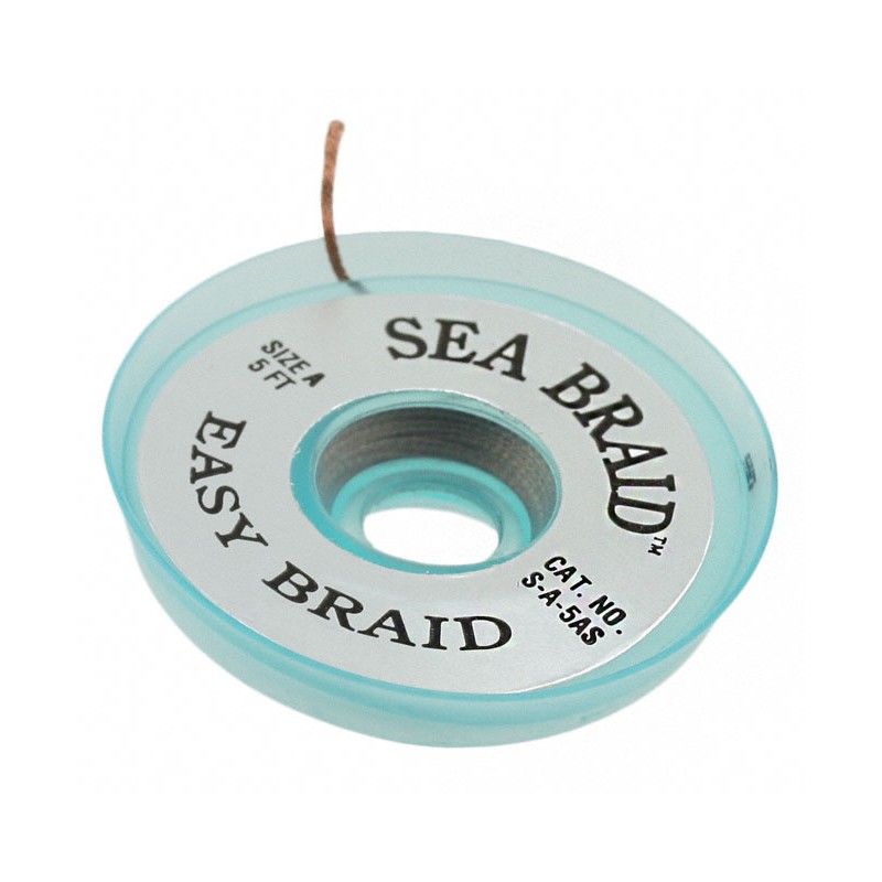 1 pcs : S-A-5AS - DESOLDER BRAID UNFLUXD 0.025' 5'