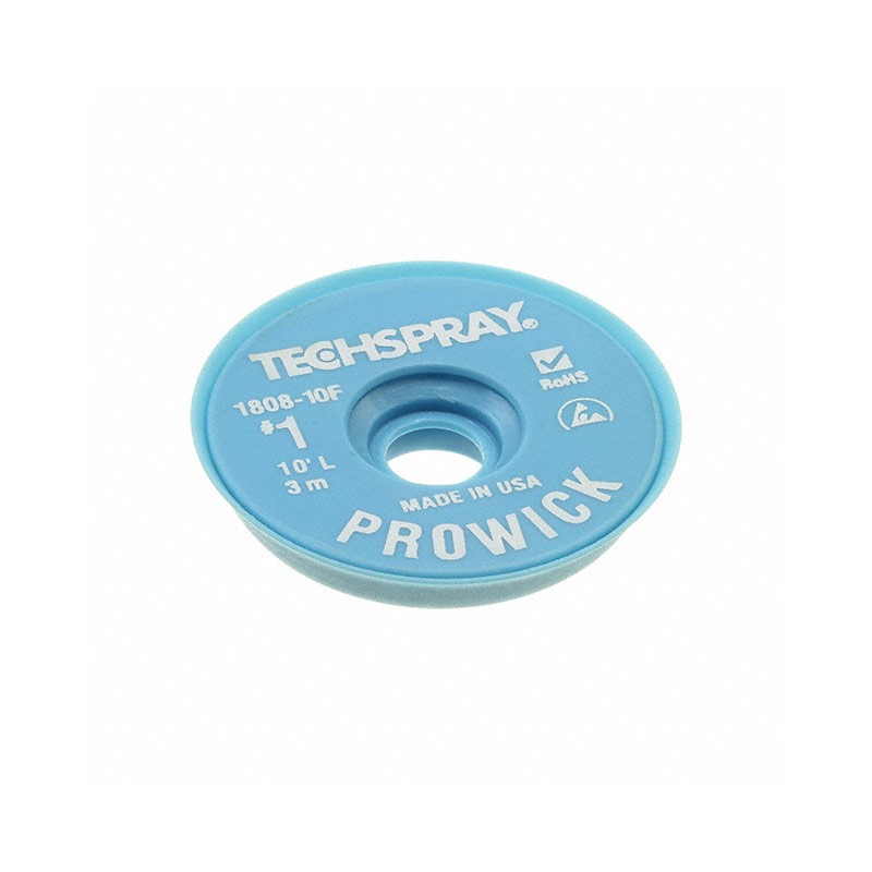 1 pcs : 1808-10F - DESOLDER BRAID ROSIN 0.035' 10'