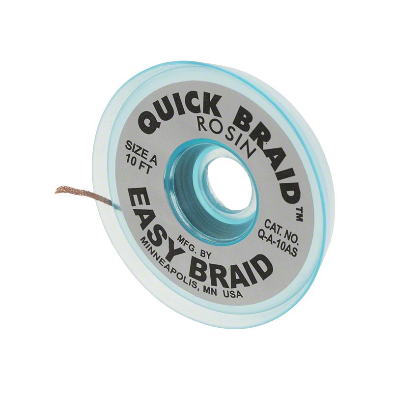 1 pcs : Q-A-10AS - DESOLDER BRAID ROSIN 0.025' 10'