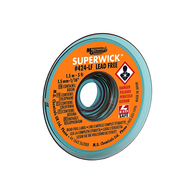 1 pcs : 424-LF - DESOLDER BRAID ROSIN 0.05' 5'
