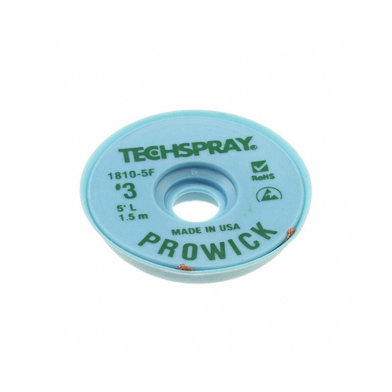 1 pcs : 1810-5F - DESOLDER BRAID ROSIN 0.075' 5'