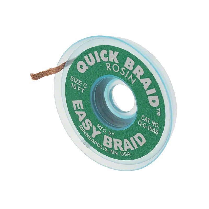 1 pcs : Q-C-10AS - DESOLDER BRAID ROSIN 0.075' 10'