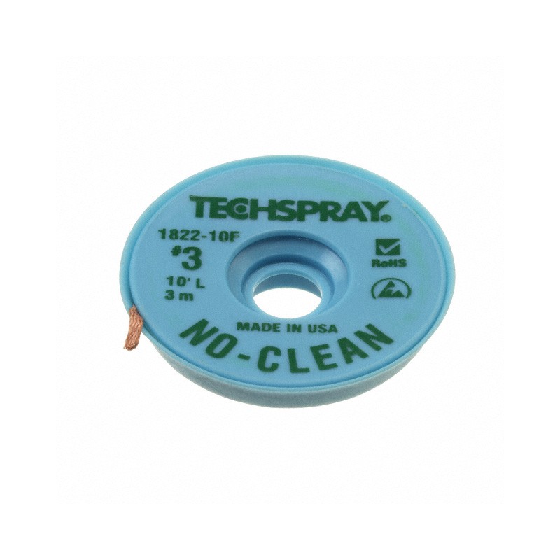 1 pcs : 1822-10F - DESOLDER BRAID NO-CLN 0.075' 10'