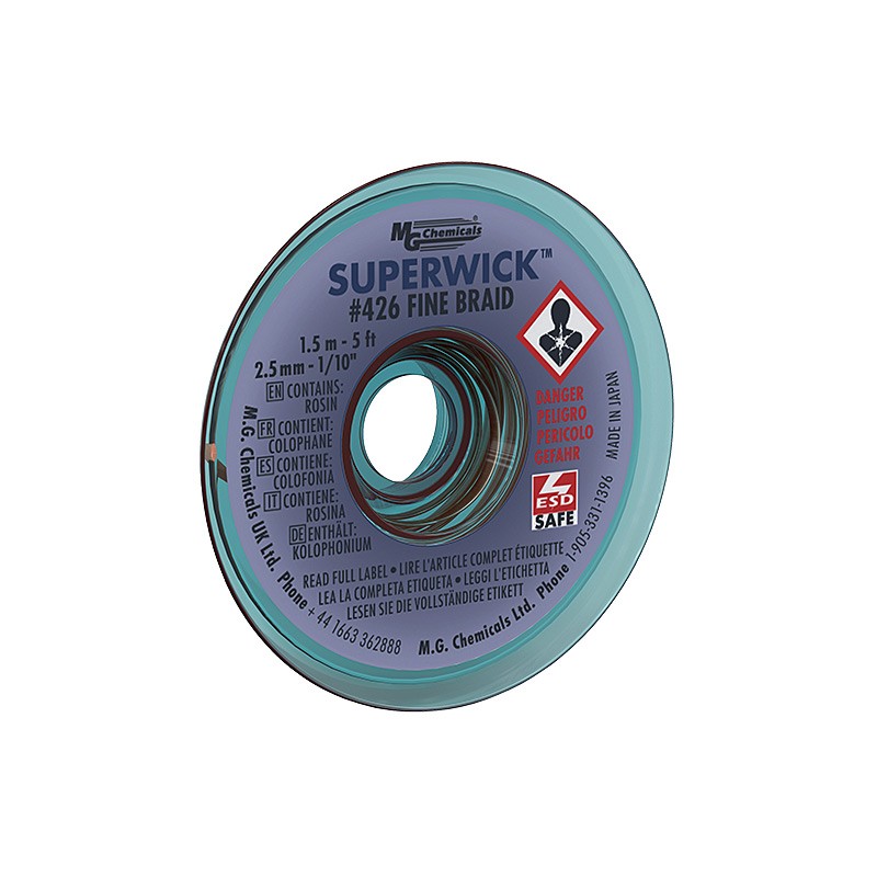 1 pcs : 426 - DESOLDER BRAID ROSIN 0.1' 5'