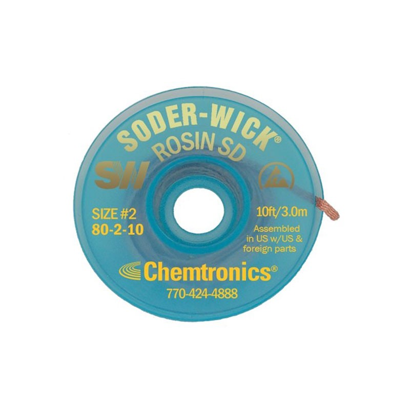 1 pcs : 80-2-10 - DESOLDER BRAID ROSIN 0.06' 10'