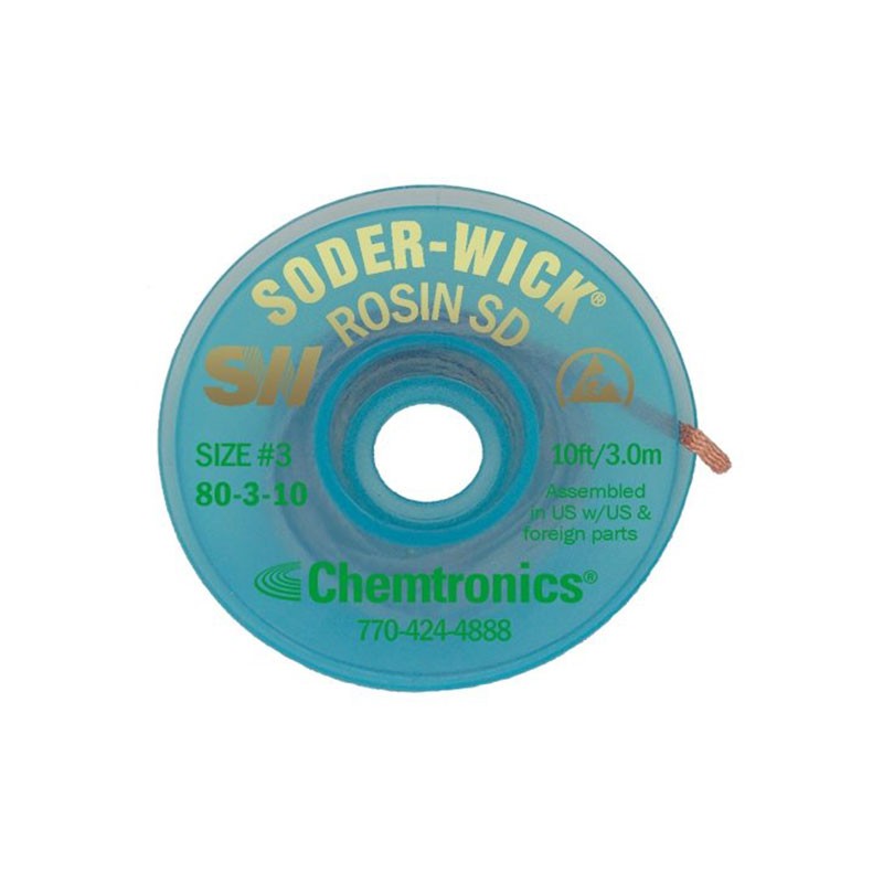 1 pcs : 80-3-10 - DESOLDER BRAID ROSIN 0.08' 10'