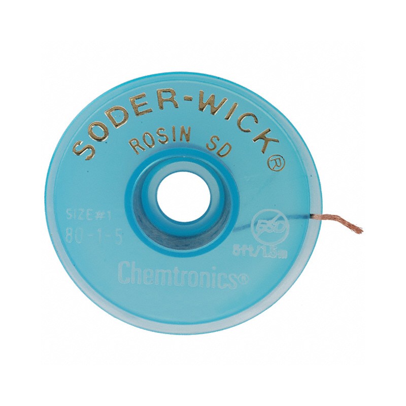 1 pcs : 80-1-5 - DESOLDER BRAID ROSIN 0.03' 5'