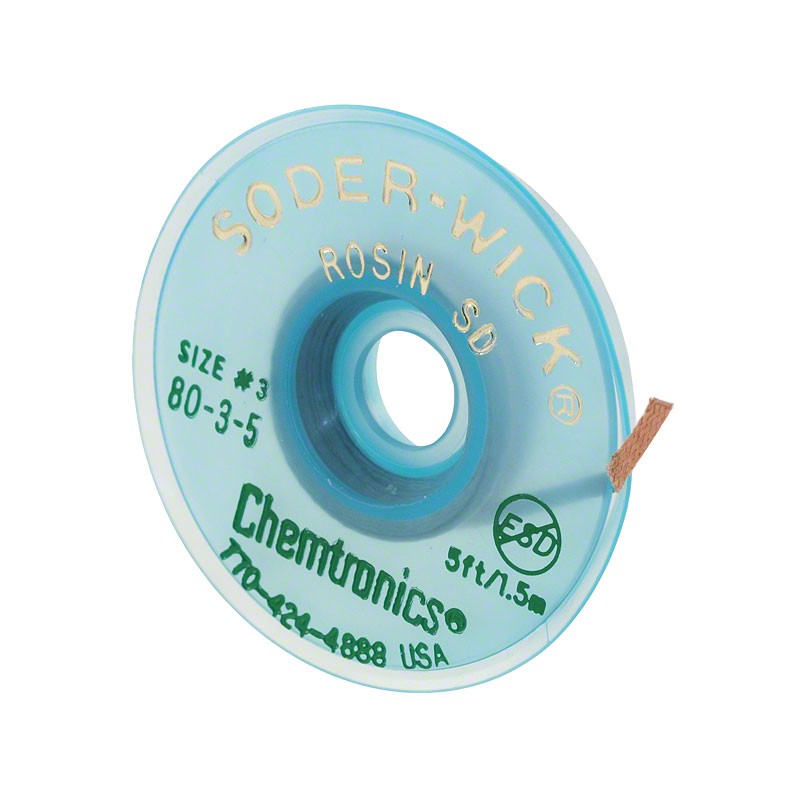 1 pcs : 80-3-5 - DESOLDER BRAID ROSIN 0.08' 5'