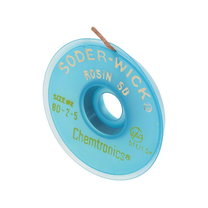 1 pcs : 80-2-5 - DESOLDER BRAID ROSIN 0.06' 5'