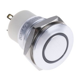 1 pcs - RS PRO Illuminated Push Button Switch, Latching, Panel Mount, 16mm Cutout, SPST, Yellow LED, 36V dc, IP67