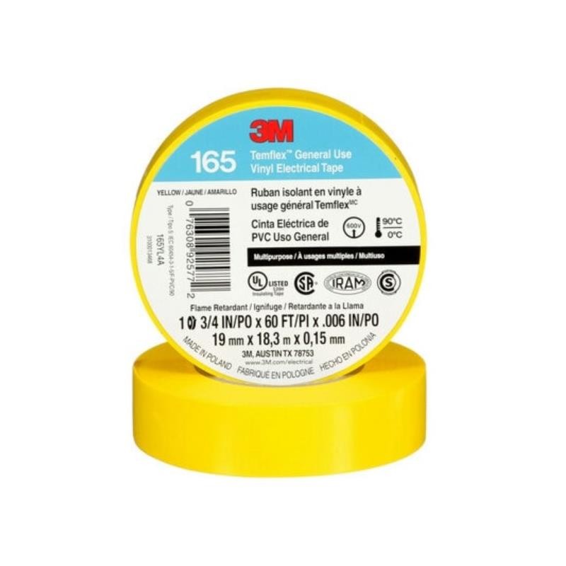 1 pcs : 165YL4A - TAPE CONF VINYL YLW 3/4'X20YDS