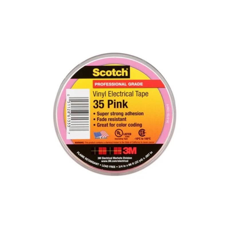 1 pcs : 35-3/4X66FT-PK - TAPE ELECTRICAL PINK 3/4'X22YDS