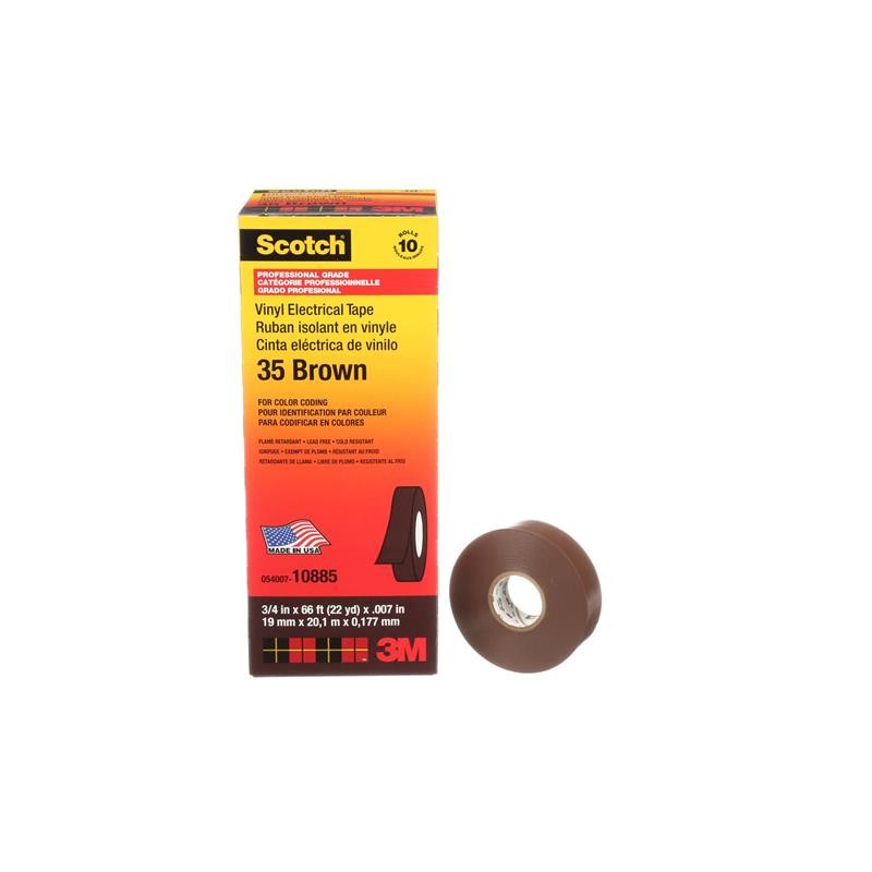 1 pcs : 35-BROWN-3/4 - TAPE ELECTRICAL BROWN 3/4'X22YDS