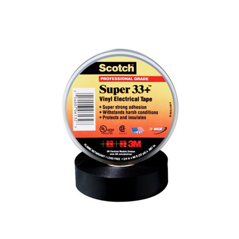 1 pcs : 33+SUPER-3/4X44FT - TAPE ELECTRICAL BLK 3/4'X14.7YDS