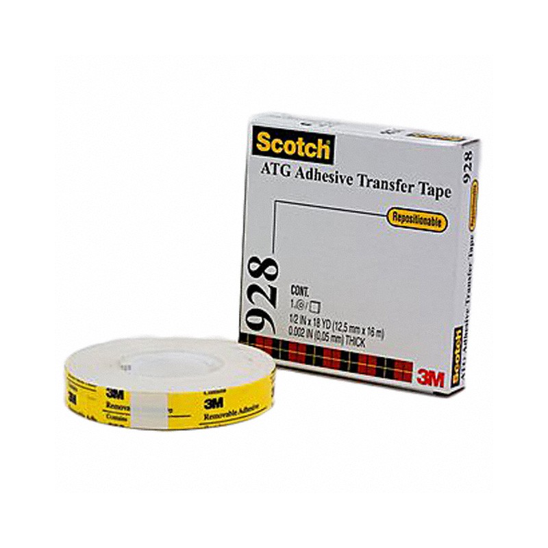 1 pcs : 928-1/2'X18YD-BULK - TAPE ADH TRANSF WHT 1/2'X18YDS
