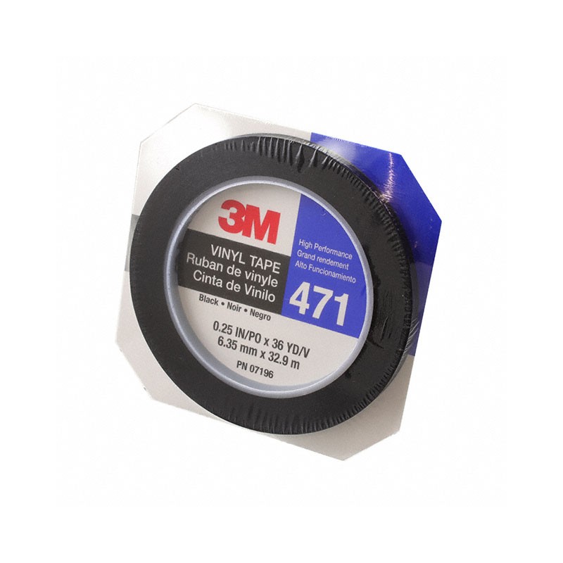 1 pcs : 471-IWBLACK-1/4'X36RD - TAPE CONF VINYL BLK 1/4'X36YDS