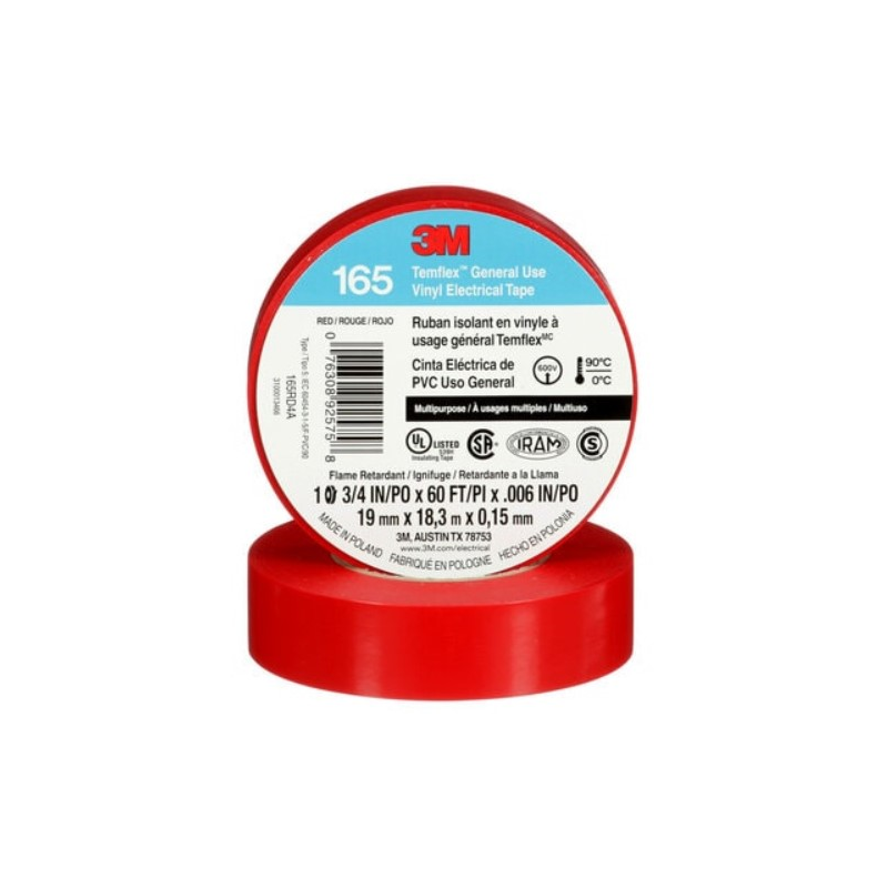 1 pcs : 165RD4A - TAPE CONF VINYL RED 3/4'X20YDS