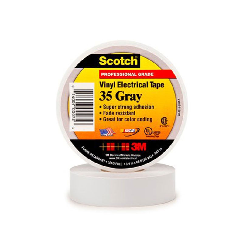 1 pcs : 35-GRAY-1/2 - TAPE ELECTRICAL GRAY 1/2'X6.7YDS