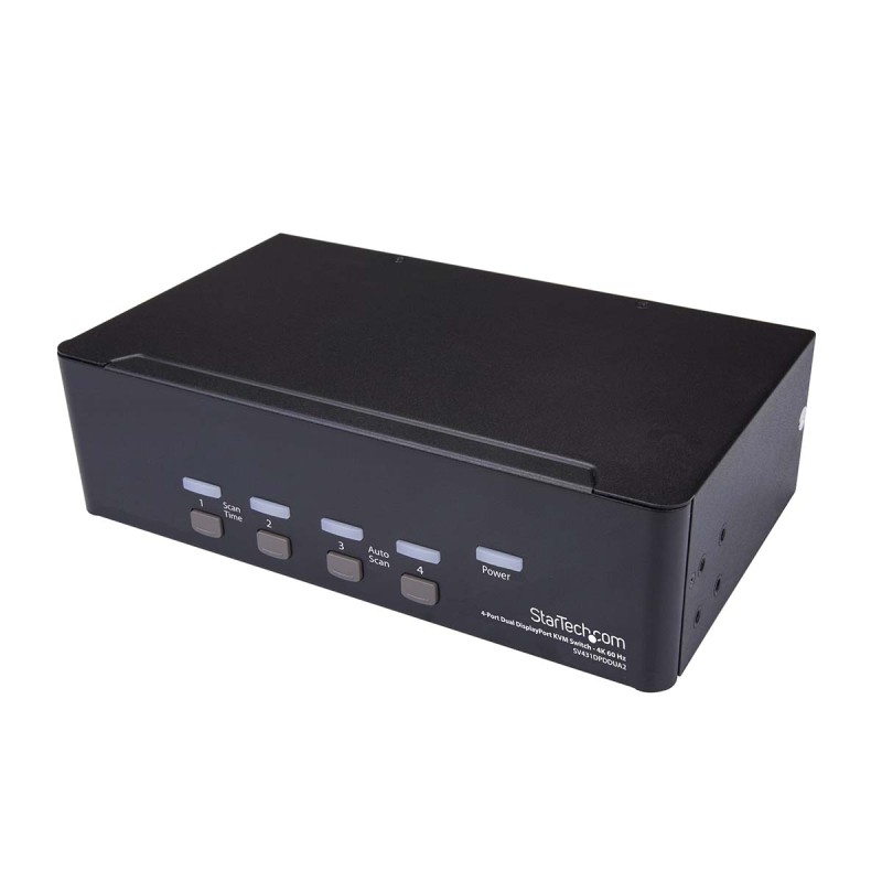 1 pcs - StarTech.com 4 Port Dual Monitor USB DisplayPort KVM Switch, 3.5 mm Stereo 3840 x 2160 Maximum Resolution