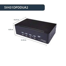 1 pcs - StarTech.com 4 Port Dual Monitor USB DisplayPort KVM Switch, 3.5 mm Stereo 3840 x 2160 Maximum Resolution