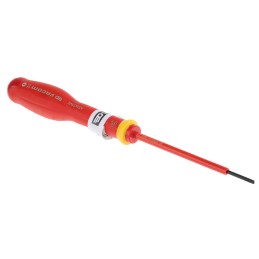 1 pcs - Facom Slotted Insulated Screwdriver, 2 mm Tip, 75 mm Blade, VDE/1000V, 170 mm Overall