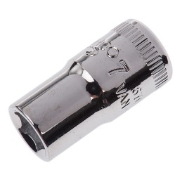 1 pcs - Bahco 1/4 in Drive 7mm Standard Socket, 6 point, 24.7 mm Overall Length
