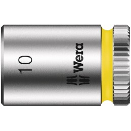 1 pcs - Wera 1/4 in Drive 10mm Standard Socket, 6 point, 23 mm Overall Length