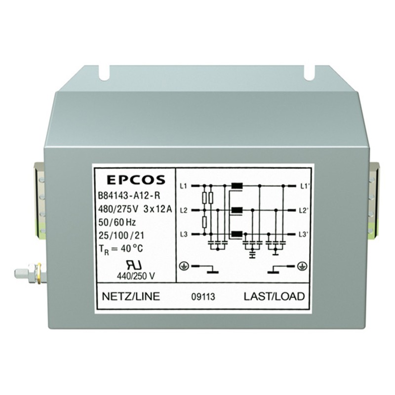 1 pcs - EPCOS, B84143A*R000 120A 480 V ac 50 - 60Hz, Flange Mount EMC Filter, Screw 3 Phase