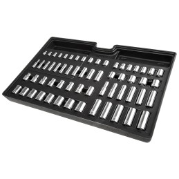 1 pcs - RS PRO 61-Piece Metric 1/2 in, 1/4 in, 3/8 in Deep Socket/Standard Socket Set , 6 point