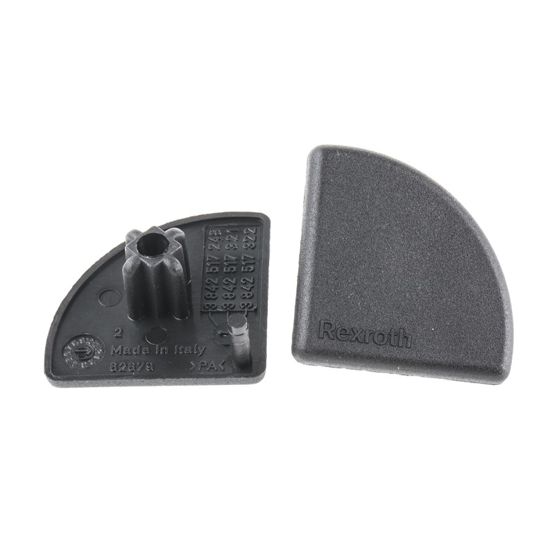 1 Bag of 10 - Bosch Rexroth Black Polypropylene End Cap, 30 mm Strut Profile, 8mm Groove
