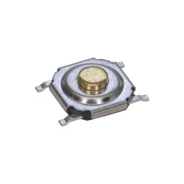 100 pcs - IP40 Silver Hard Actuator Tactile Switch, SPST 50 mA Surface Mount