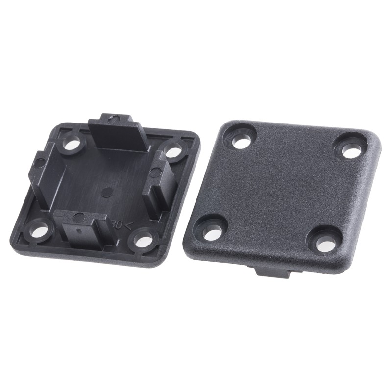 1 Bag of 10 - RS PRO Black End Cap, 40 x 40 mm Strut Profile, 8mm Groove