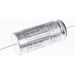 100 pcs - KEMET 150μF Aluminium Electrolytic Capacitor 200V dc, Axial, Through Hole - PEG124RL3150QL1