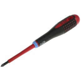 1 pcs - Bahco Pozidriv Screwdriver, PZ1 Tip, 80 mm Blade, VDE/1000V, 202 mm Overall
