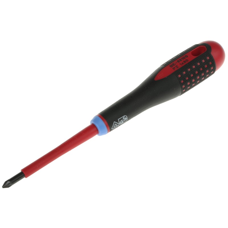 1 pcs - Bahco Pozidriv Screwdriver, PZ1 Tip, 80 mm Blade, VDE/1000V, 202 mm Overall
