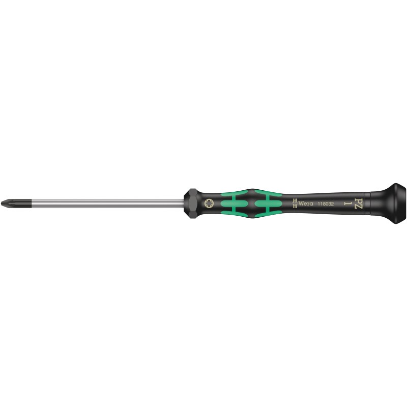 1 pcs - Wera Pozidriv Precision Screwdriver, PZ1 Tip, 80 mm Blade, 177 mm Overall