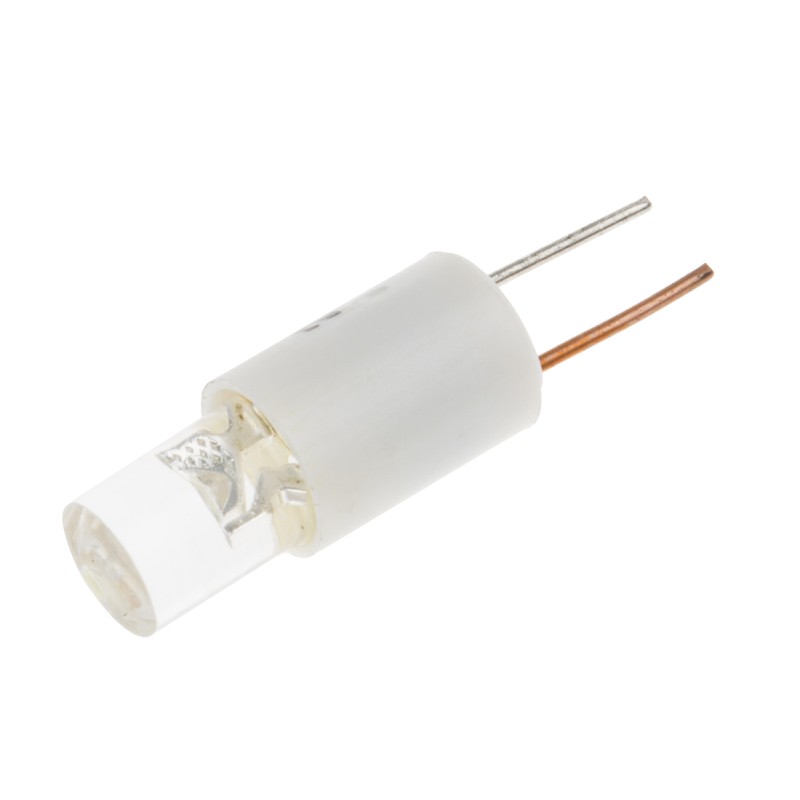 1 pcs - RS PRO White LED Indicator Lamp, 24V dc, bi-pin Base, 6.1mm Diameter, 1000mcd