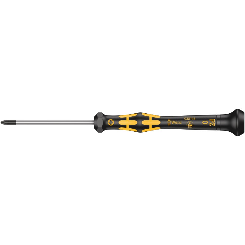 1 pcs - Wera Pozidriv Precision Screwdriver, PZ0 Tip, 60 mm Blade, 157 mm Overall