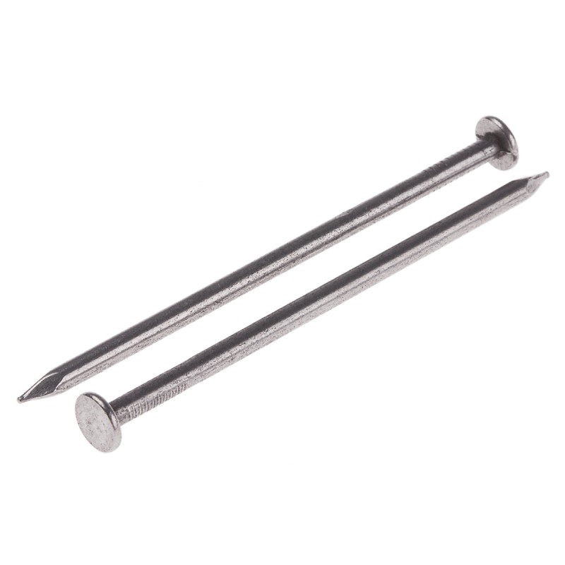 1 Bag of 1 - RS PRO Bright Steel Round Nails, 65mm x 2.65mm, 500g Bag