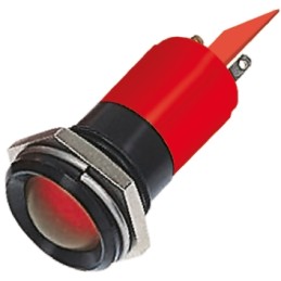 1 pcs - RS PRO Red Panel Mount Indicator, 22mm Mounting Hole Size, Solder Tab Termination
