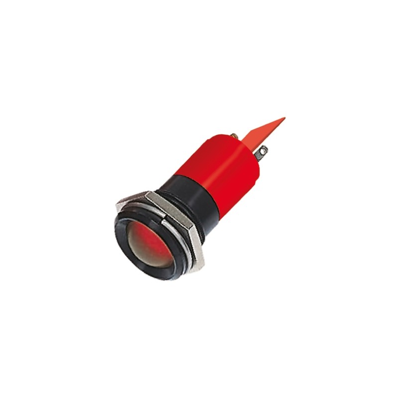1 pcs - RS PRO Red Panel Mount Indicator, 22mm Mounting Hole Size, Solder Tab Termination