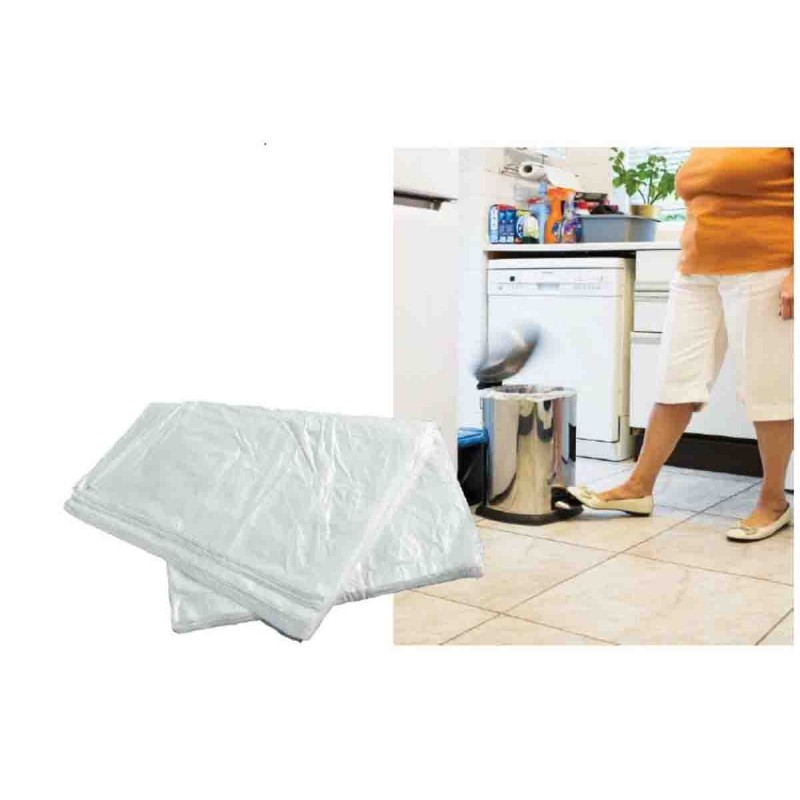 1 Box of 1000 - Cromwell Polythene White Polythene Bin Bag, 30L Capacity, 1000 per Package