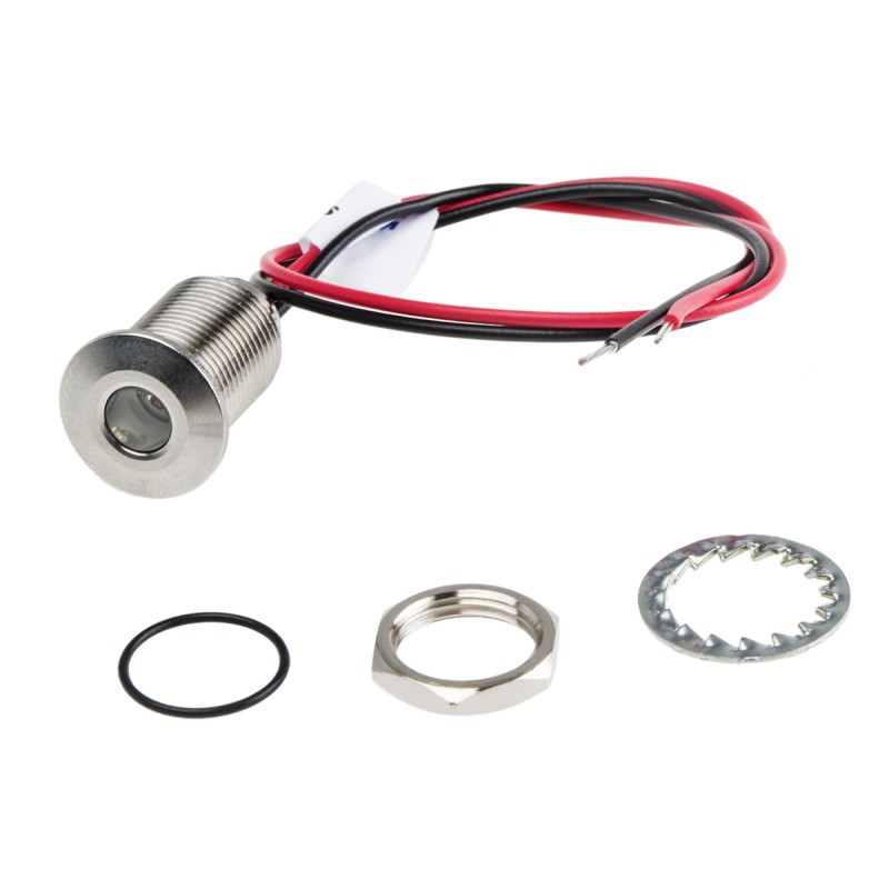 1 pcs - RS PRO Yellow Panel Mount Indicator, 21.6 - 26.4V dc, 10mm Mounting Hole Size, Lead Wires Termination, IP67