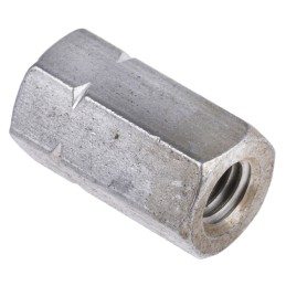 1 Bag of 10 - 18mm Plain Stainless Steel Coupling Nut, M6, A2 304