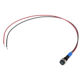 1 pcs - RS PRO Blue Panel Mount Indicator, 12V dc, 6mm Mounting Hole Size, Lead Wires Termination, IP67