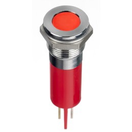 1 pcs - RS PRO Red Panel Mount Indicator, 12V dc, 12mm Mounting Hole Size, Faston, Solder Lug Termination, IP67