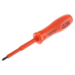 1 pcs - ITL Insulated Tools Ltd Pozidriv Insulated Screwdriver, PZ1 Tip, 75 mm Blade, VDE/1000V, 152 mm Overall
