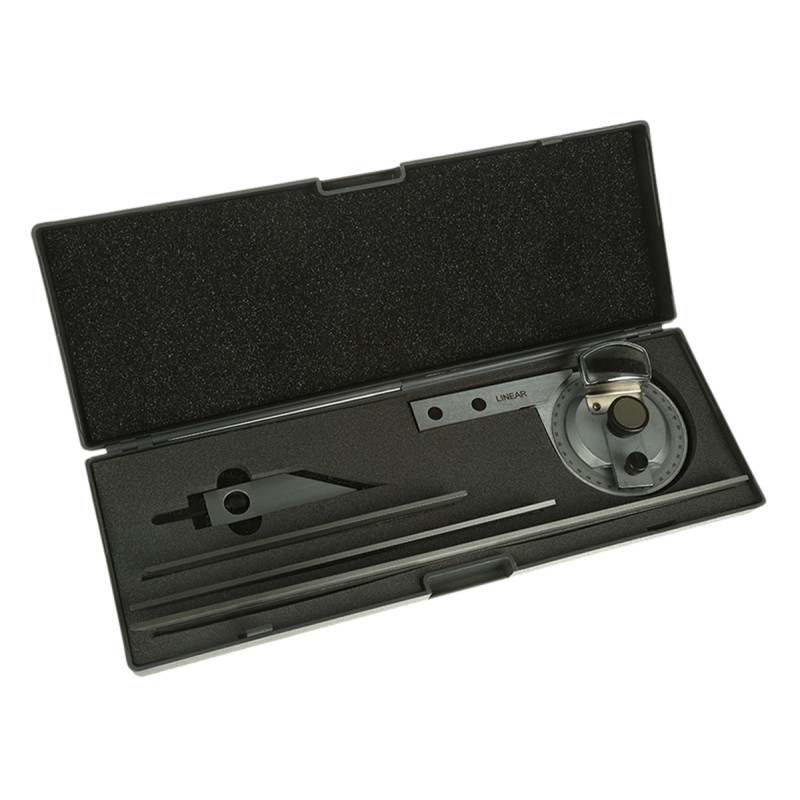 1 pcs - RS PRO 360° Vernier Bevel Protractor, 150 mm Alloy Steel Blade